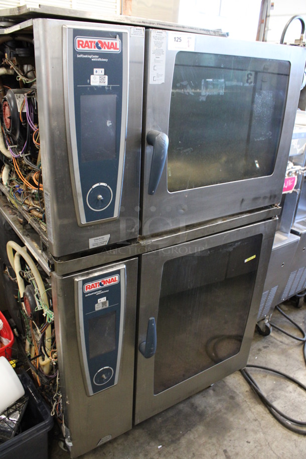 2 Rational 5Senses Stainless Steel Commercial Combitherm Self Cooking Center Convection Ovens on Commercial Casters. Top Model: SCC WE 62. Bottom Model: SCC WE 102. 480 Volts, 3 Phase. 42x40x73. 2 Times Your Bid! - Image 1 of 7