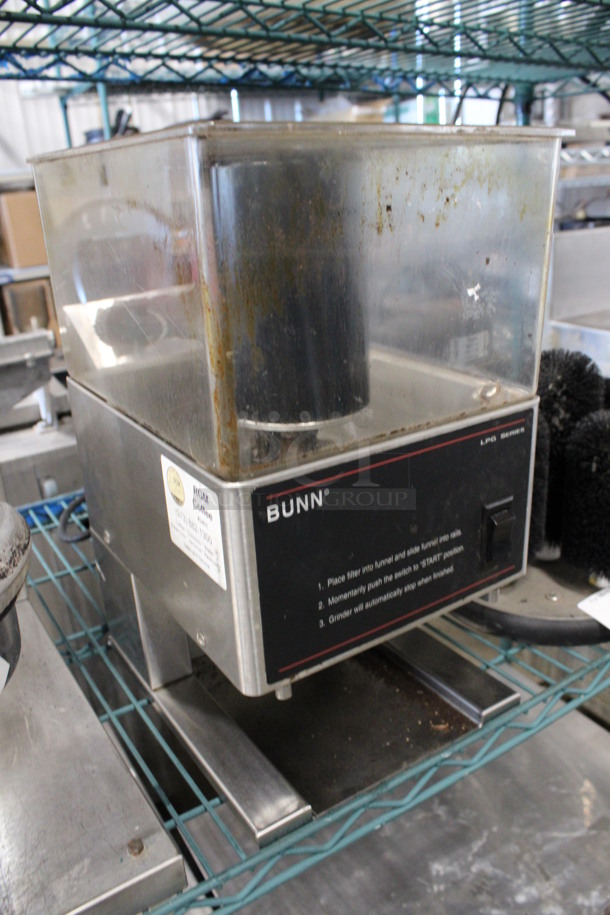 Bunn Model LPG Stainless Steel Commercial Countertop Coffee Bean Grinder. 120 Volts, 1 Phase. 8x11x15. Tested and Working! - Image 3 of 4