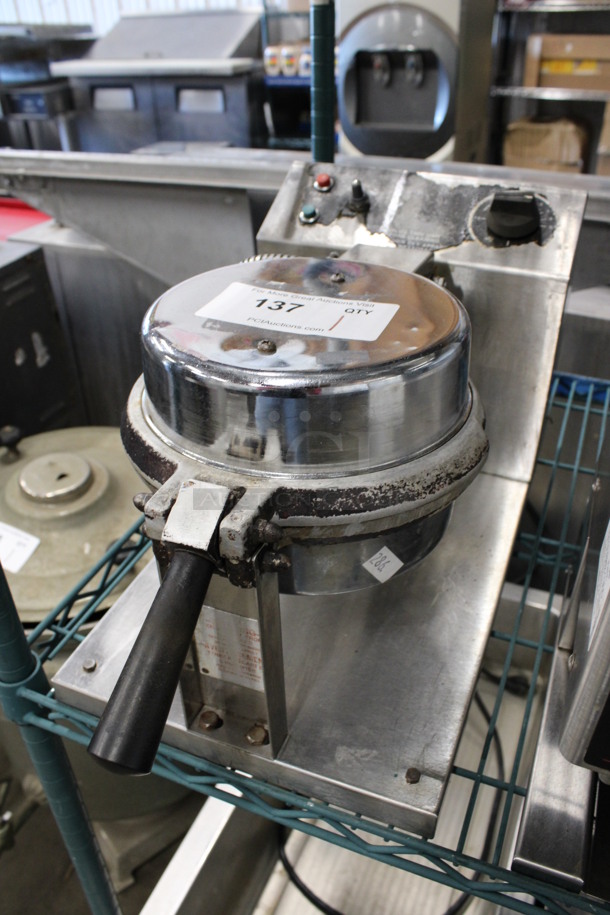 Stainless Steel Commercial Countertop Waffle Cone Press. 10x19x11. Tested and Does Not Power On - Image 2 of 4