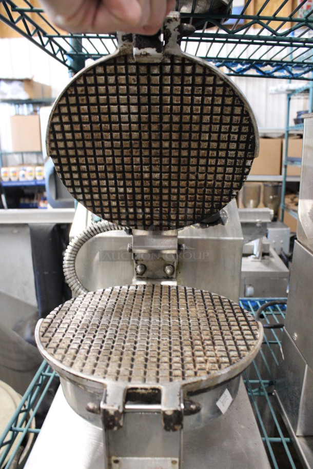 Stainless Steel Commercial Countertop Waffle Cone Press. 10x19x11. Tested and Does Not Power On - Image 3 of 4