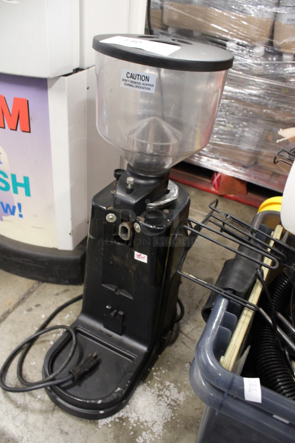 Metal Commercial Countertop Espresso Bean Grinder w/ Hopper. 9x16x24. Tested and Powers On But Parts Do Not Move - Image 3 of 5