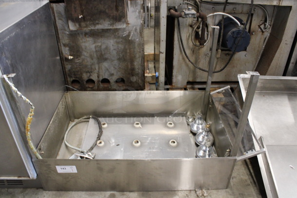 Stainless Steel Commercial Warming Lamp Sneeze Guard w/ 9 Light Spots. 46x25x28 - Image 1 of 3