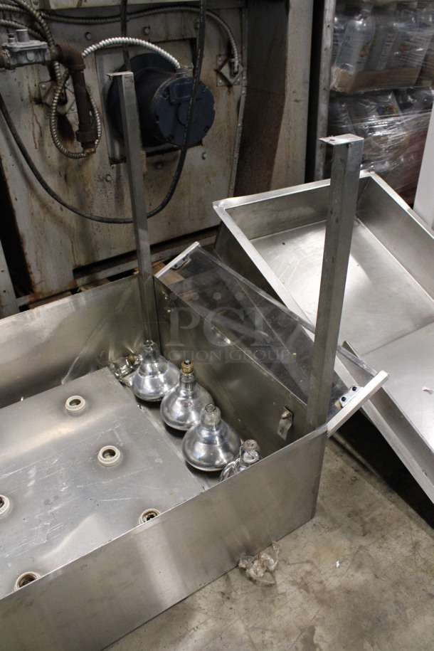 Stainless Steel Commercial Warming Lamp Sneeze Guard w/ 9 Light Spots. 46x25x28 - Image 2 of 3