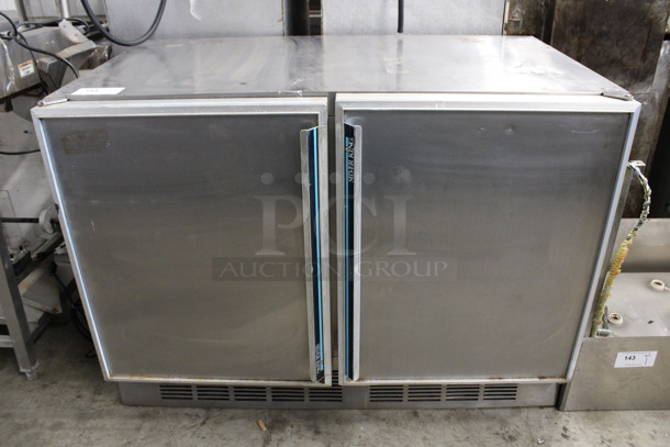 Silver King Model SKRB48 Stainless Steel Commercial 2 Door Undercounter Cooler. 115 Volts, 1 Phase. 47x28x34. Tested and Powers On But Does Not Get Cold - Image 1 of 5