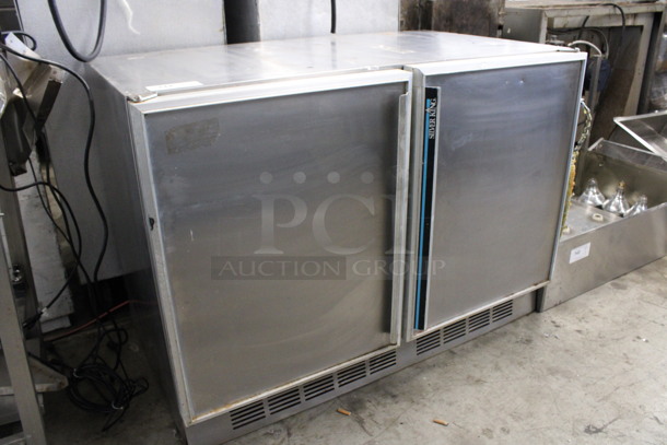 Silver King Model SKRB48 Stainless Steel Commercial 2 Door Undercounter Cooler. 115 Volts, 1 Phase. 47x28x34. Tested and Powers On But Does Not Get Cold - Image 2 of 5