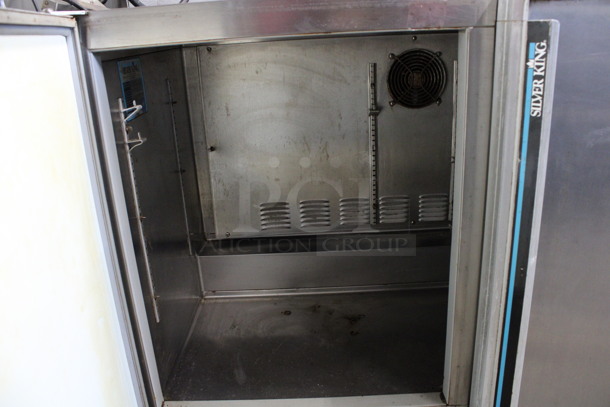 Silver King Model SKRB48 Stainless Steel Commercial 2 Door Undercounter Cooler. 115 Volts, 1 Phase. 47x28x34. Tested and Powers On But Does Not Get Cold - Image 4 of 5