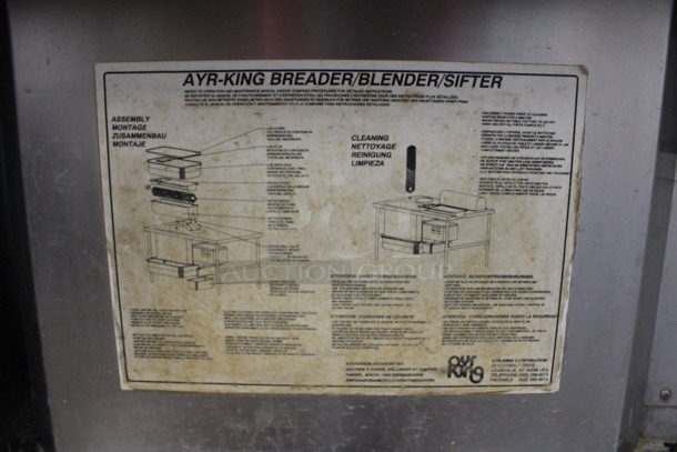 Ayr-king Model BBS-EC1 Stainless Steel Commercial Breader / Blender / Sifter Station. 115 Volts, 1 Phase. 100x35x42. Tested and Powers On But Does Not Get Cold - Image 6 of 7