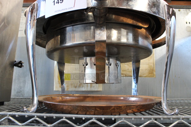 Metal Copper Colored Countertop Chafing Dish w/ Rolling Lid. 20x20x18 - Image 3 of 4
