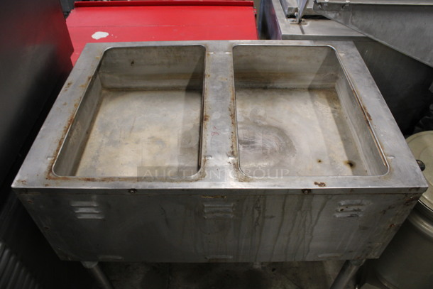 Metal Commercial 2 Well Propane Gas Powered Steam Table on Metal Legs. 33x23x34 - Image 2 of 4