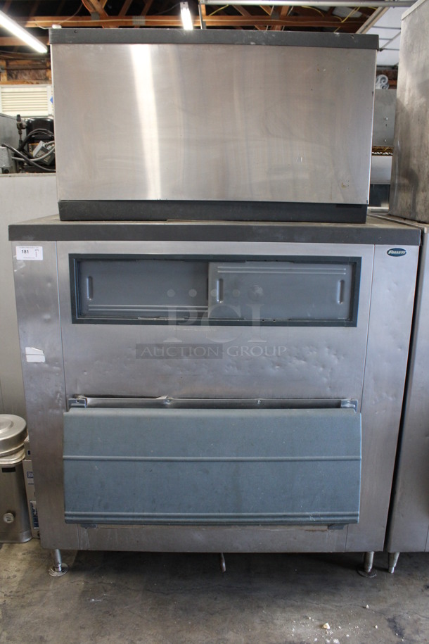 Scotsman Model CME2006RS-3C Stainless Steel Commercial Ice Machine Head on Follett Stainless Steel Commercial Ice Bin. 208/230 Volts, 3 Phase. 60x42x89 - Image 1 of 7