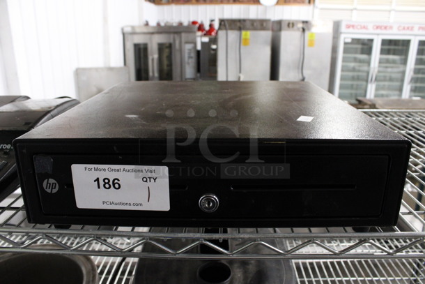 HP Black Metal Cash Drawer. 16x16.5x4 - Image 1 of 3
