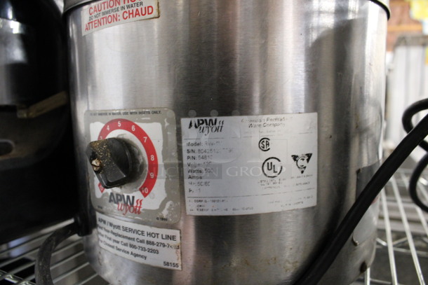 APW Wyott Model RW-11 Stainless Steel Commercial Countertop Soup Kettle Food Warmer. 120 Volts, 1 Phase. 10.5x10.5x8.5. Tested and Working! - Image 4 of 4