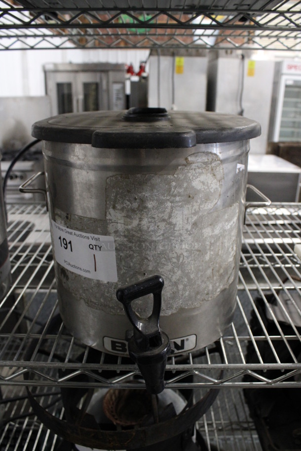 Bunn Stainless Steel Commercial Beverage Holder Dispenser w/ Lid. 13x17x10 - Image 1 of 4