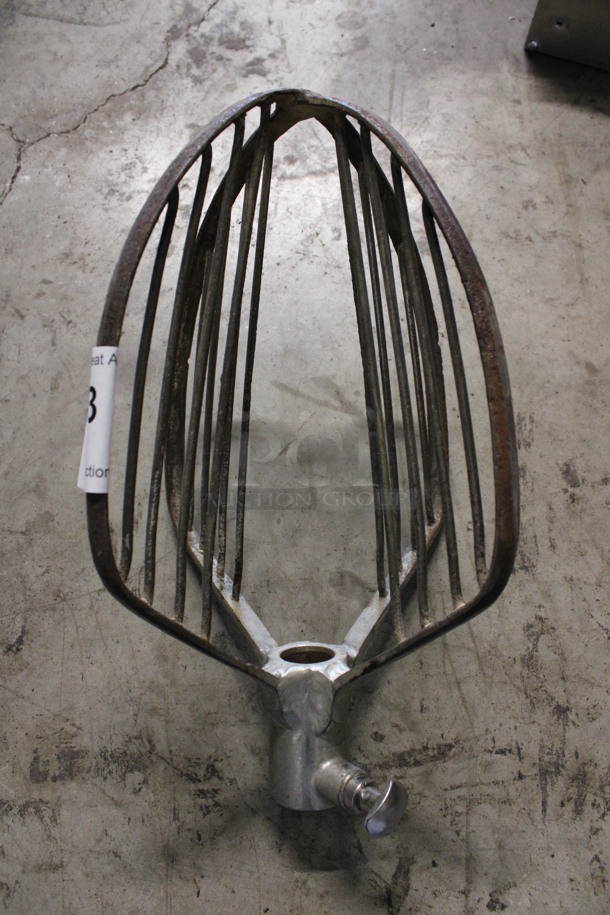 Metal Commercial Whisk Attachment for Hobart Legacy Mixer. Appears To Be a 20 Quart. 8.5x8.5x13