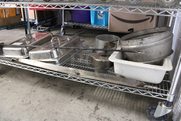 ALL ONE MONEY! Lot of Various Metal Items Including 4 Lids, Sauce Pot and Hub! - Image 4 of 4
