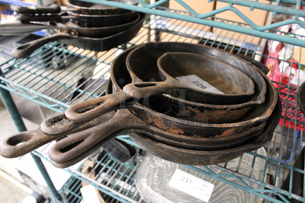 6 Various Cast Iron Skillets. Includes 21x13x3. 6 Times Your Bid! - Image 3 of 3