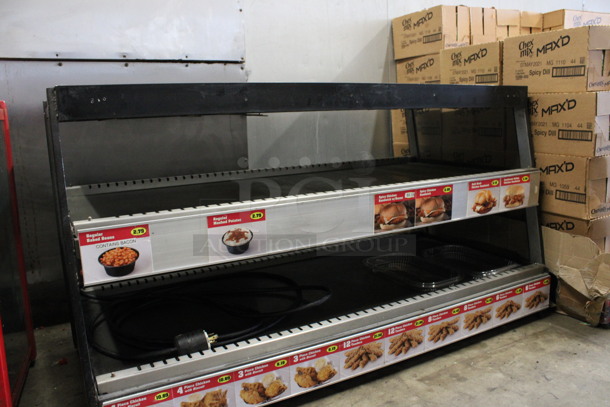 Black Metal Commercial Countertop 2 Tier Warming Display Case Merchandiser. 208 Volts, 1 Phase. 52x27x28 - Image 3 of 5
