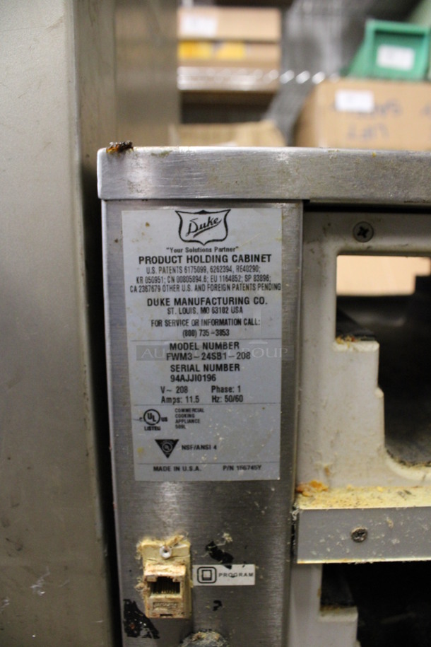 Duke Model FWM3-24SB1-208 Stainless Steel Commercial Countertop Dedicated Holding Bin. 208 Volts, 1 Phase. 37x16x12 - Image 2 of 4