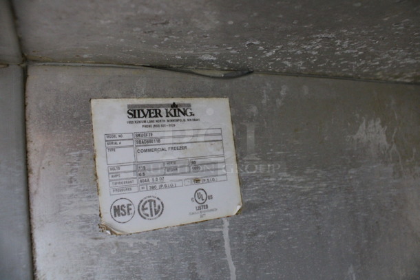 Silver King Model SKUCF7F Stainless Steel Commercial Single Door Undercounter Freezer on Commercial Casters. 1 Caster Needs To Be Reattached. 115 Volts, 1 Phase. 27x28x32. Tested and Temps at 34 Degrees! - Image 4 of 5