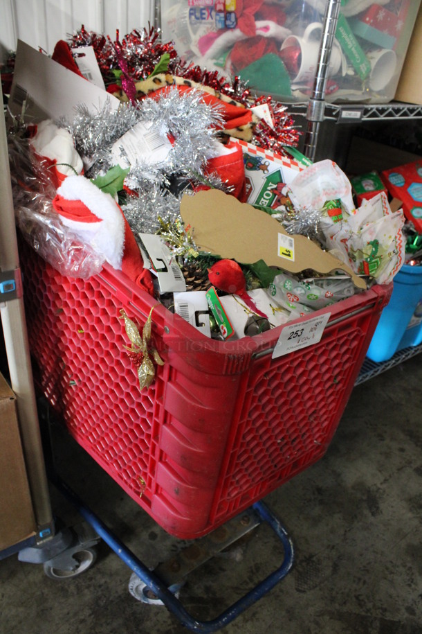 ALL ONE MONEY! Shopping Cart Full of Various Christmas Decorations Including Garland! Some Items Are Brand New. - Image 3 of 4