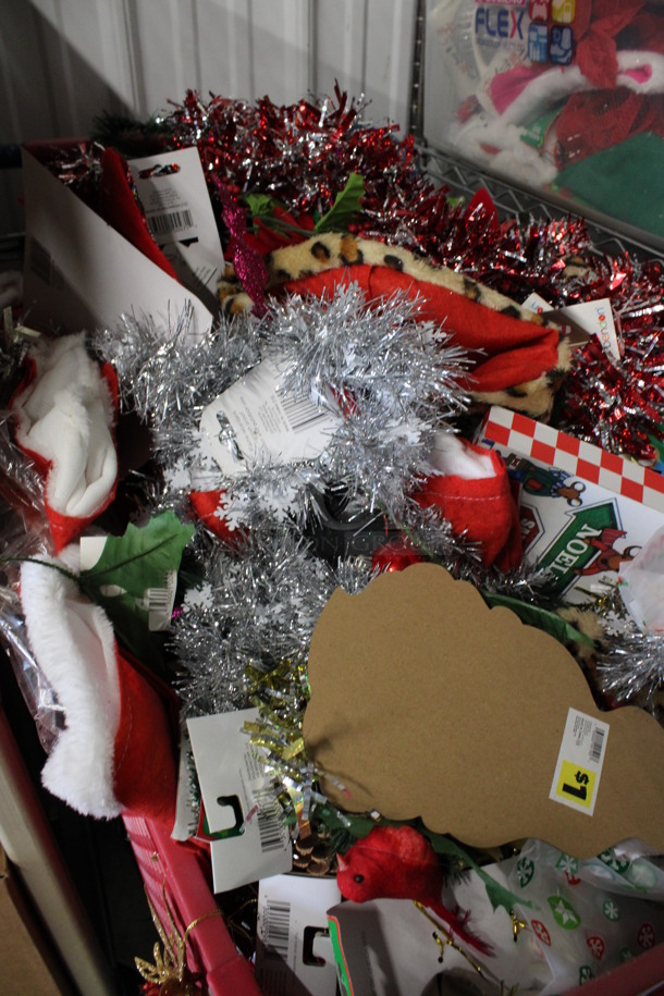 ALL ONE MONEY! Shopping Cart Full of Various Christmas Decorations Including Garland! Some Items Are Brand New. - Image 4 of 4