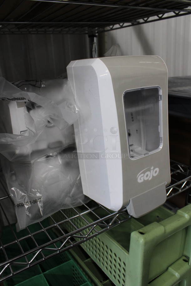 5 BRAND NEW! Gojo White and Gray Poly Wall Mount Soap Dispensers. 6x5.5x11.5. 5 Times Your Bid! - Image 2 of 3