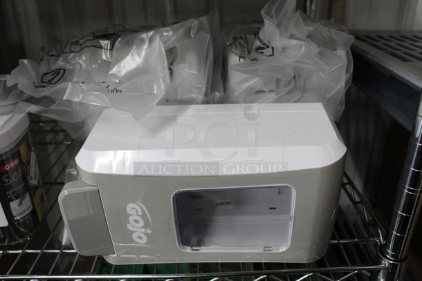 5 BRAND NEW! Gojo White and Gray Poly Wall Mount Soap Dispensers. 6x5.5x11.5. 5 Times Your Bid! - Image 3 of 3