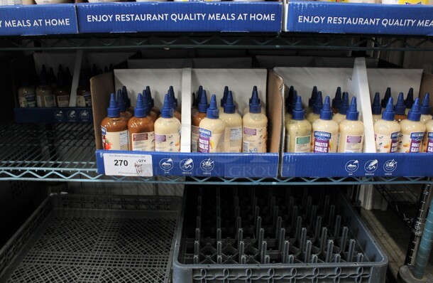 ALL ONE MONEY! Lot of 7 Boxes of Hellman's Creamy Bourbon BBQ Sauce and Roasted Garlic Bottles! 