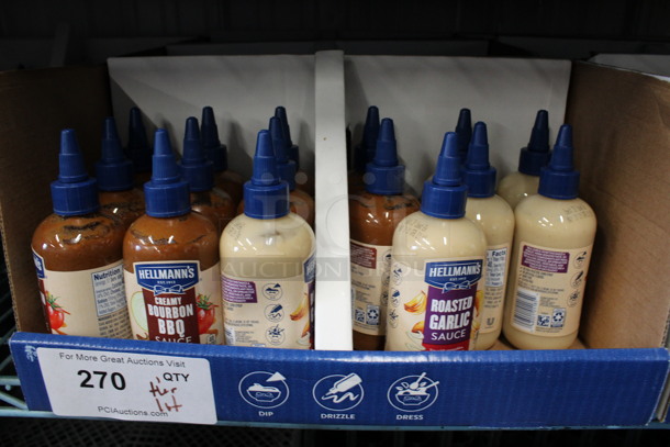 ALL ONE MONEY! Lot of 7 Boxes of Hellman's Creamy Bourbon BBQ Sauce and Roasted Garlic Bottles!  - Image 2 of 5