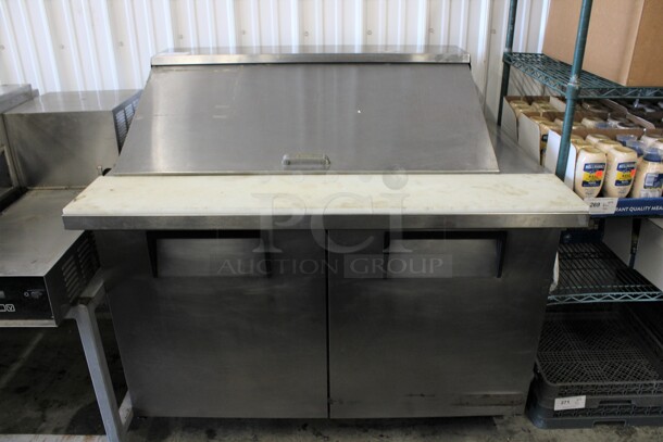 True Model TSSU-48-18M-B Stainless Steel Commercial Sandwich Salad Prep Table Bain Marie Mega Top on Commercial Casters. 115 Volts, 1 Phase. 48x34x47. Tested and Powers On But Does Not Get Cold - Image 2 of 8