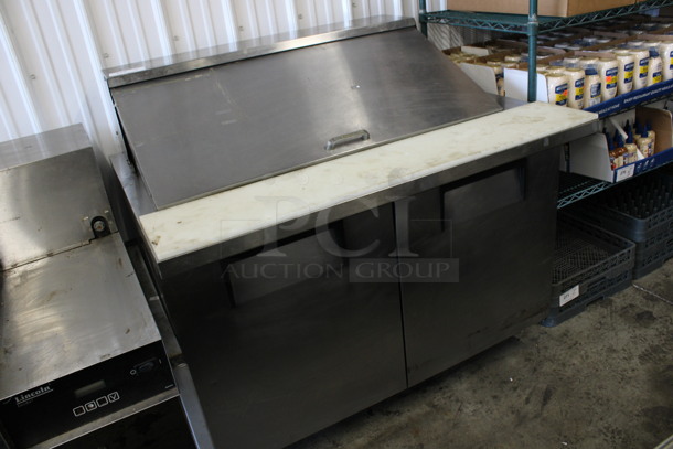 True Model TSSU-48-18M-B Stainless Steel Commercial Sandwich Salad Prep Table Bain Marie Mega Top on Commercial Casters. 115 Volts, 1 Phase. 48x34x47. Tested and Powers On But Does Not Get Cold - Image 3 of 8