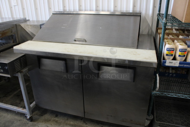 True Model TSSU-48-18M-B Stainless Steel Commercial Sandwich Salad Prep Table Bain Marie Mega Top on Commercial Casters. 115 Volts, 1 Phase. 48x34x47. Tested and Powers On But Does Not Get Cold - Image 4 of 8