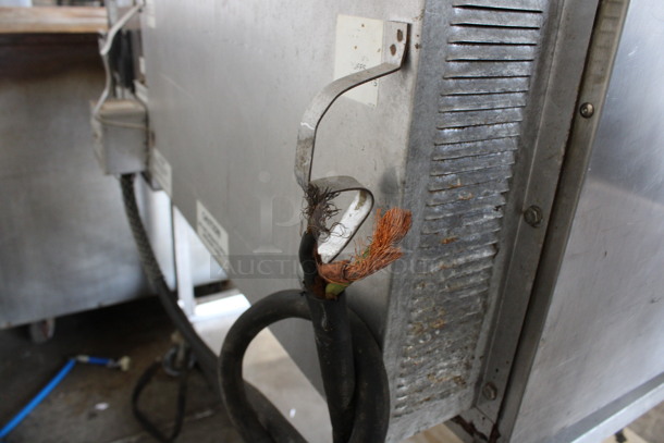 Lincoln Impinger Stainless Steel Commercial Electric Powered Single Deck Conveyor Pizza Oven on Commercial Casters. Comes w/ Conveyor Belt But Belt Does Not Fit Oven. 480 Volts, 3 Phase. 57x37x44 - Image 7 of 7