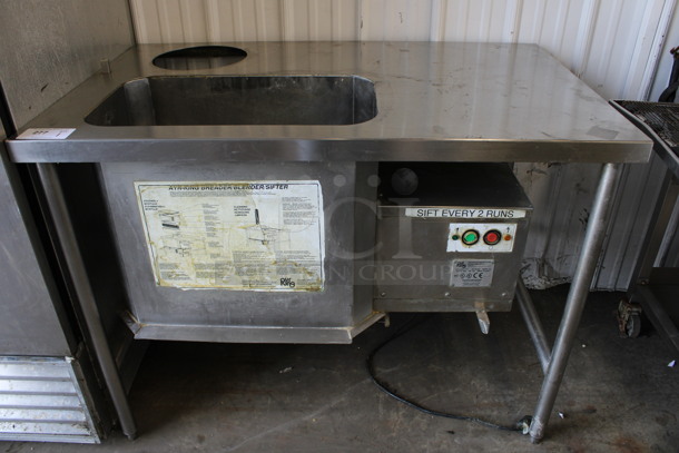 Ayr-king Model BBS-EC1 Stainless Steel Commercial Breader / Blender / Sifter Station. 115 Volts, 1 Phase. 48x30x36. Tested and Working!