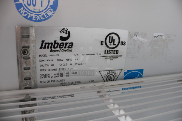 Imbera Model G319 CO2 ENERGY STAR Metal Commercial Single Door Reach In Cooler Merchandiser w/ Poly Coated Racks. 115 Volts, 1 Phase. 30x27x79. Tested and Powers On But Does Not Get Cold - Image 5 of 5