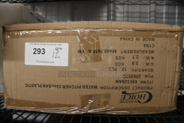 12 BRAND NEW IN BOX! Clear Poly Pitchers! 6.5x4x6.5. 12 Times Your Bid! - Image 4 of 4