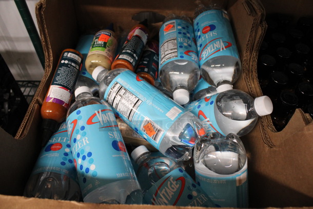 ALL ONE MONEY! Lot of 2 Boxes of Condiment Bottles Including Seltzer, Sir Kensington Golden Citrus Vinaigrette and Sir Kensington Gochujang Everything Sauce!  - Image 2 of 4