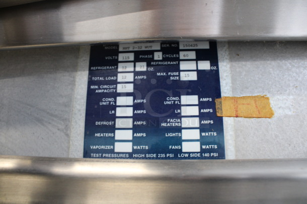 Traulsen Model RHT 2-32 WUT Stainless Steel Commercial 2 Door Reach In Cooler. 115 Volts, 1 Phase. 58x34x77. Cannot Test - Unit Was Previously Hardwired - Image 5 of 5