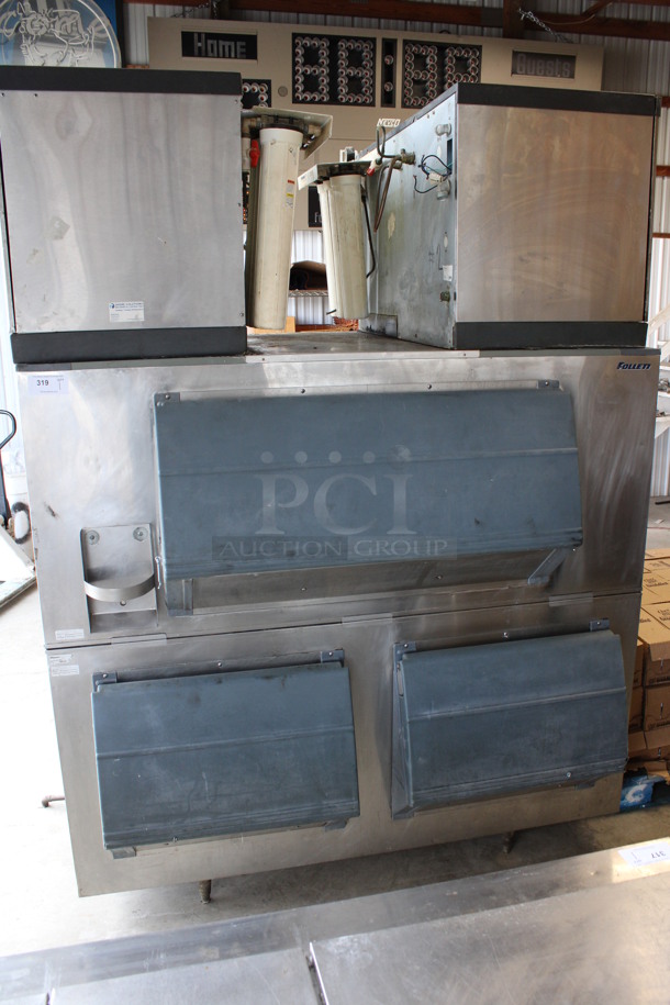 2 Scotsman Model CME1656RS-3F Stainless Steel Commercial Ice Machine Heads on Follett LD124S / SG3200-72 Ice Bin. 208/230 Volts, 1 Phase. 72x56x97 - Image 1 of 12