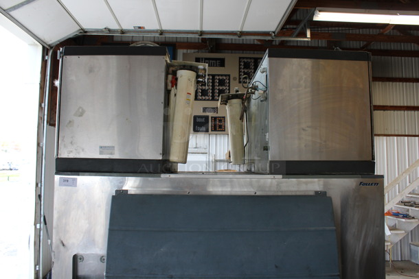2 Scotsman Model CME1656RS-3F Stainless Steel Commercial Ice Machine Heads on Follett LD124S / SG3200-72 Ice Bin. 208/230 Volts, 1 Phase. 72x56x97 - Image 4 of 12
