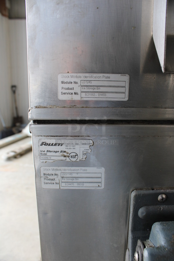 2 Scotsman Model CME1656RS-3F Stainless Steel Commercial Ice Machine Heads on Follett LD124S / SG3200-72 Ice Bin. 208/230 Volts, 1 Phase. 72x56x97 - Image 11 of 12