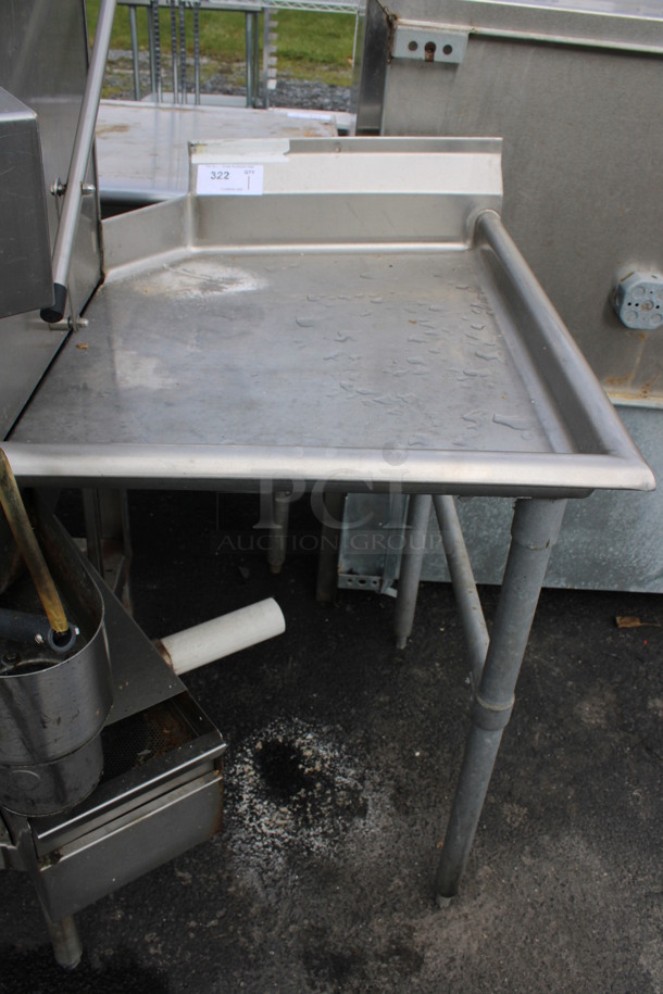 Stainless Steel Commercial Right Side Clean Side Dishwasher Table. Goes GREAT w/ Items 320 and 321! 24x30x41