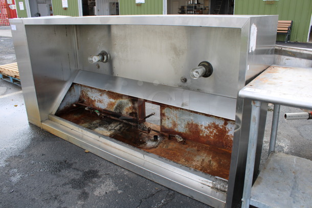 7.5' Greenheck Model GXEW-7.50-S Stainless Steel Commercial Self Contained Grease Hood. 102x48x24
