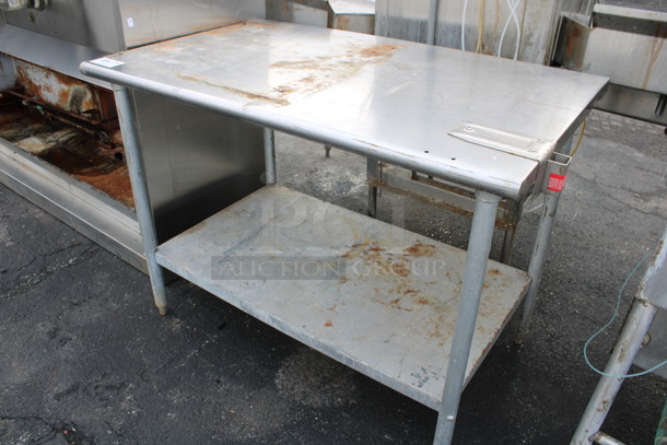 Metal Commercial Table w/ Commercial Can Opener Mount and Metal Under Shelf. 48x30x36 - Image 2 of 4