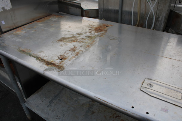 Metal Commercial Table w/ Commercial Can Opener Mount and Metal Under Shelf. 48x30x36 - Image 4 of 4