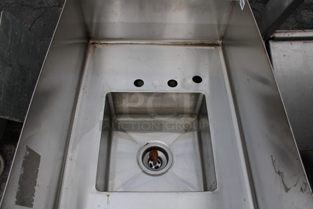 Stainless Steel Commercial Single Bay Sink w/ Side and Back Splash Guards. 19x29x19 - Image 5 of 6