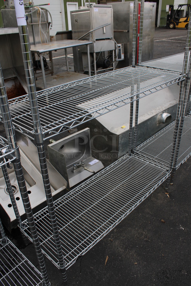 Chrome Finish 4 Tier Shelving Unit. BUYER MUST DISMANTLE. PCI CANNOT DISMANTLE FOR SHIPPING. PLEASE CONSIDER FREIGHT CHARGES. 48x18x86 - Image 2 of 4