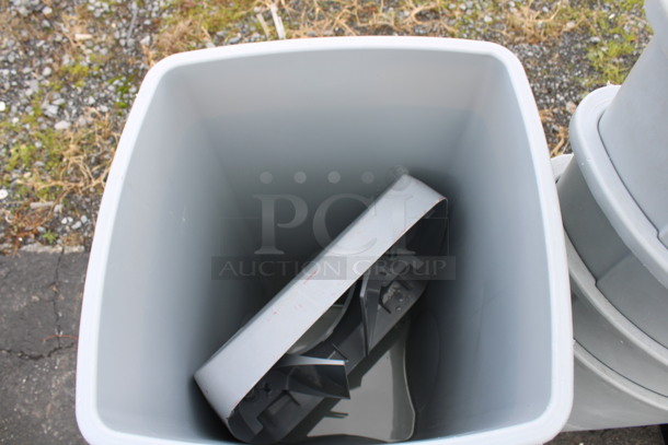 3 Gray Poly Trash Cans. 15.5x15.5x31. 3 Times Your Bid! - Image 3 of 3