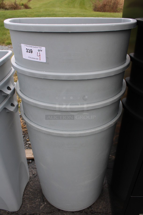 4 Rubbermaid Gray Poly Trash Cans. 21x11.5x28.5. 4 Times Your Bid! - Image 1 of 3