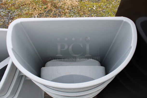 4 Rubbermaid Gray Poly Trash Cans. 21x11.5x28.5. 4 Times Your Bid! - Image 3 of 3